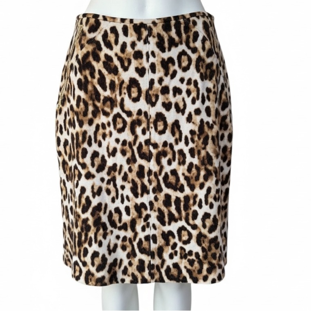 Chico's Brown Leopard Print Knee Length Pencil Skirt, Size 3/XL